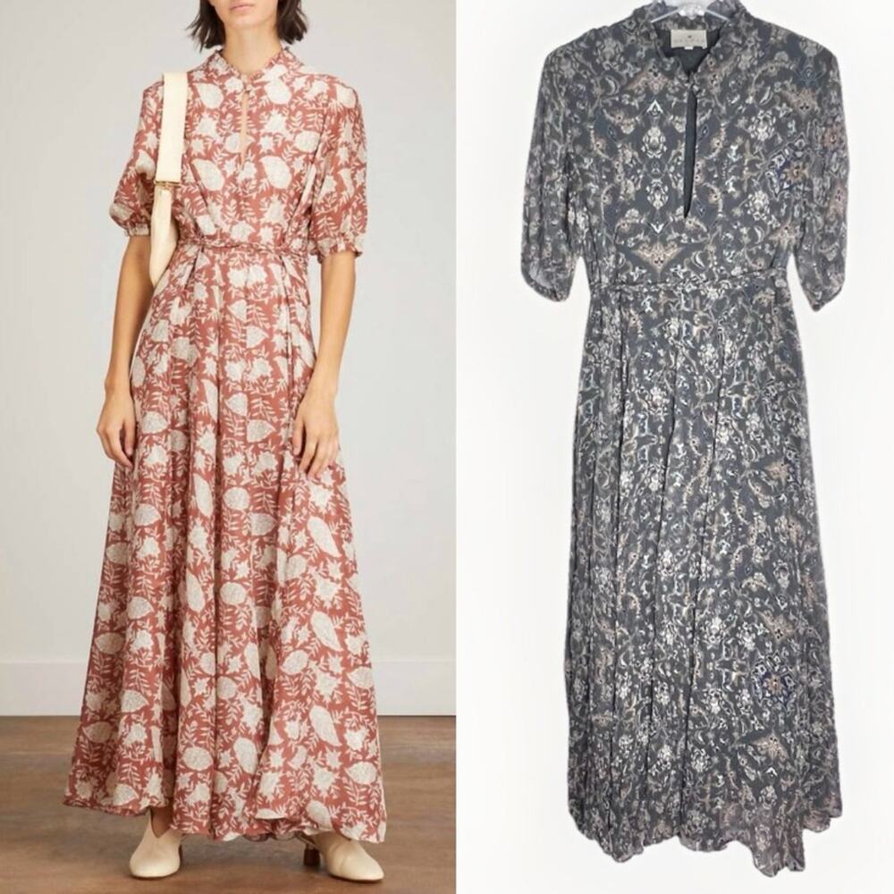 Hannah Artwear Oceanus Maxi Dress Floral Gray Sz 0 (XS)